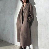 MOHAIR WOOL TOPCOAT - Mocha