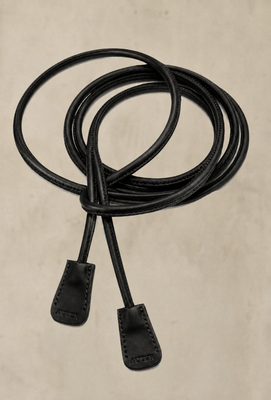 LEATHER COAT BELT - Noir