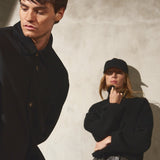 CROPPED WOOL SHIRT JACKET - Noir