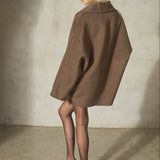 MOHAIR WRAP COAT - Mocha