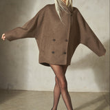 MOHAIR WRAP COAT - Mocha