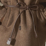 LEATHER COAT BELT - Espresso