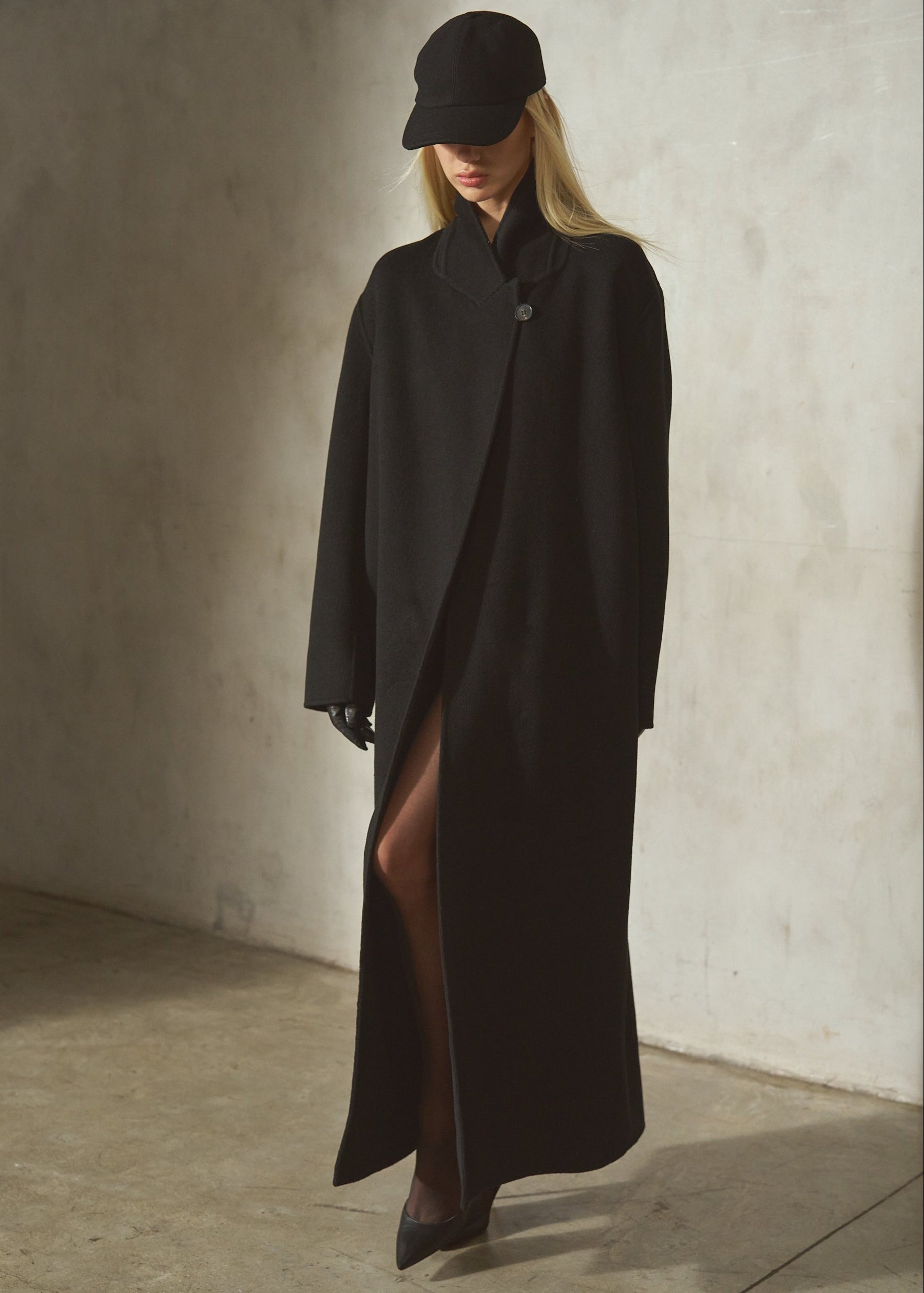 CASHMERE WOOL TOPCOAT - Noir