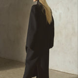 CASHMERE WOOL TOPCOAT - Noir