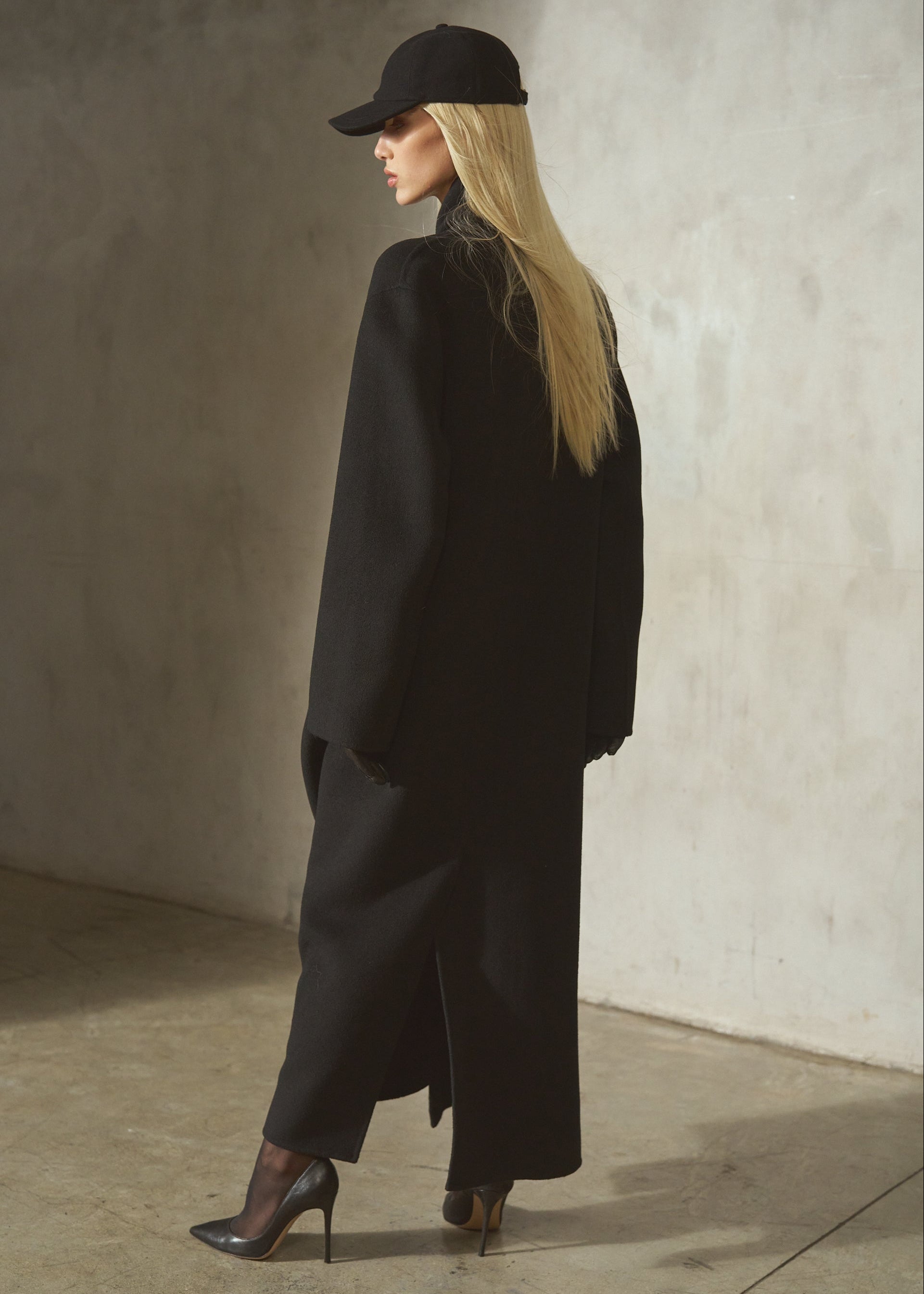 CASHMERE WOOL TOPCOAT - Noir