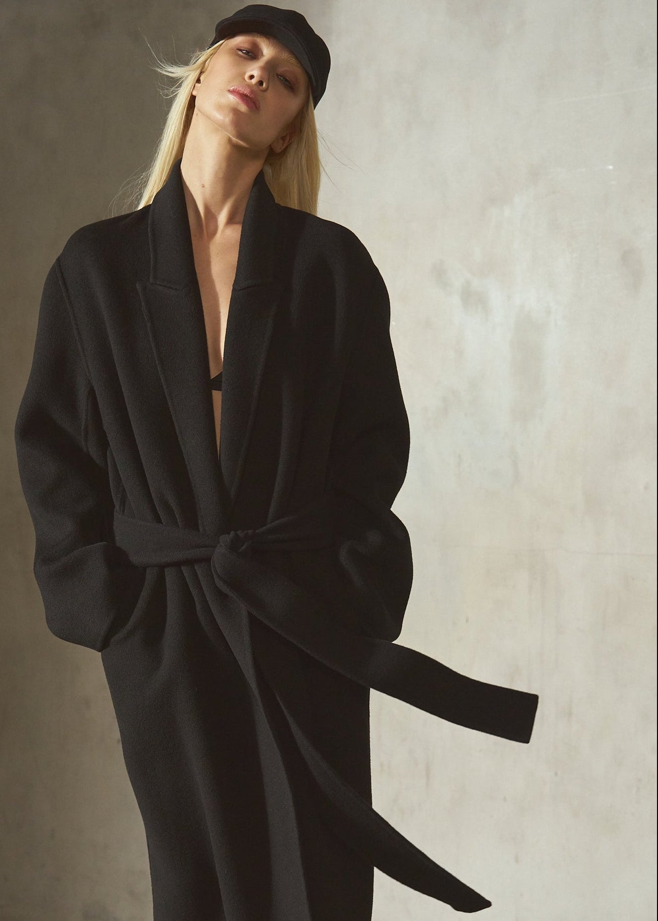 CASHMERE WOOL TOPCOAT - Noir
