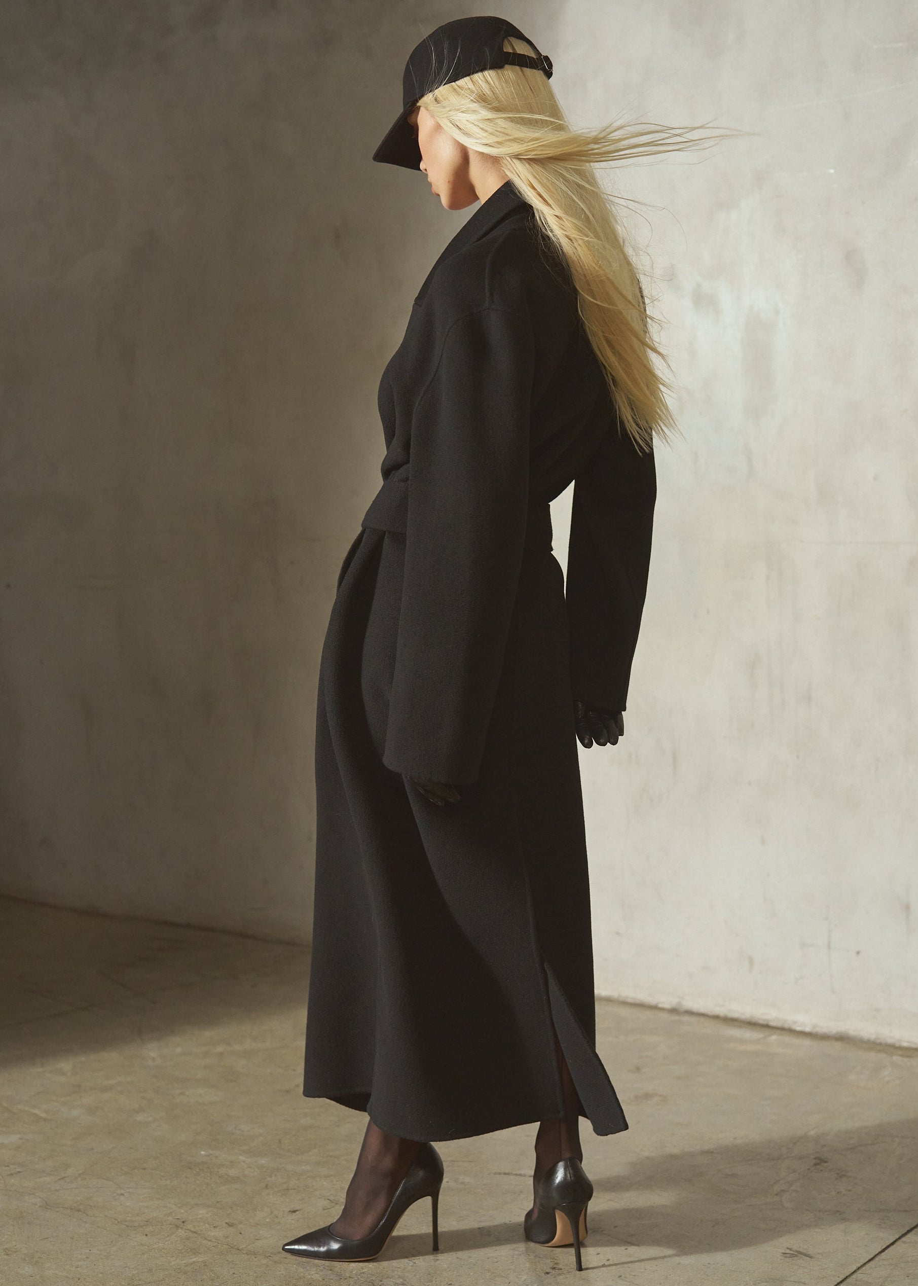 CASHMERE WOOL TOPCOAT - Noir