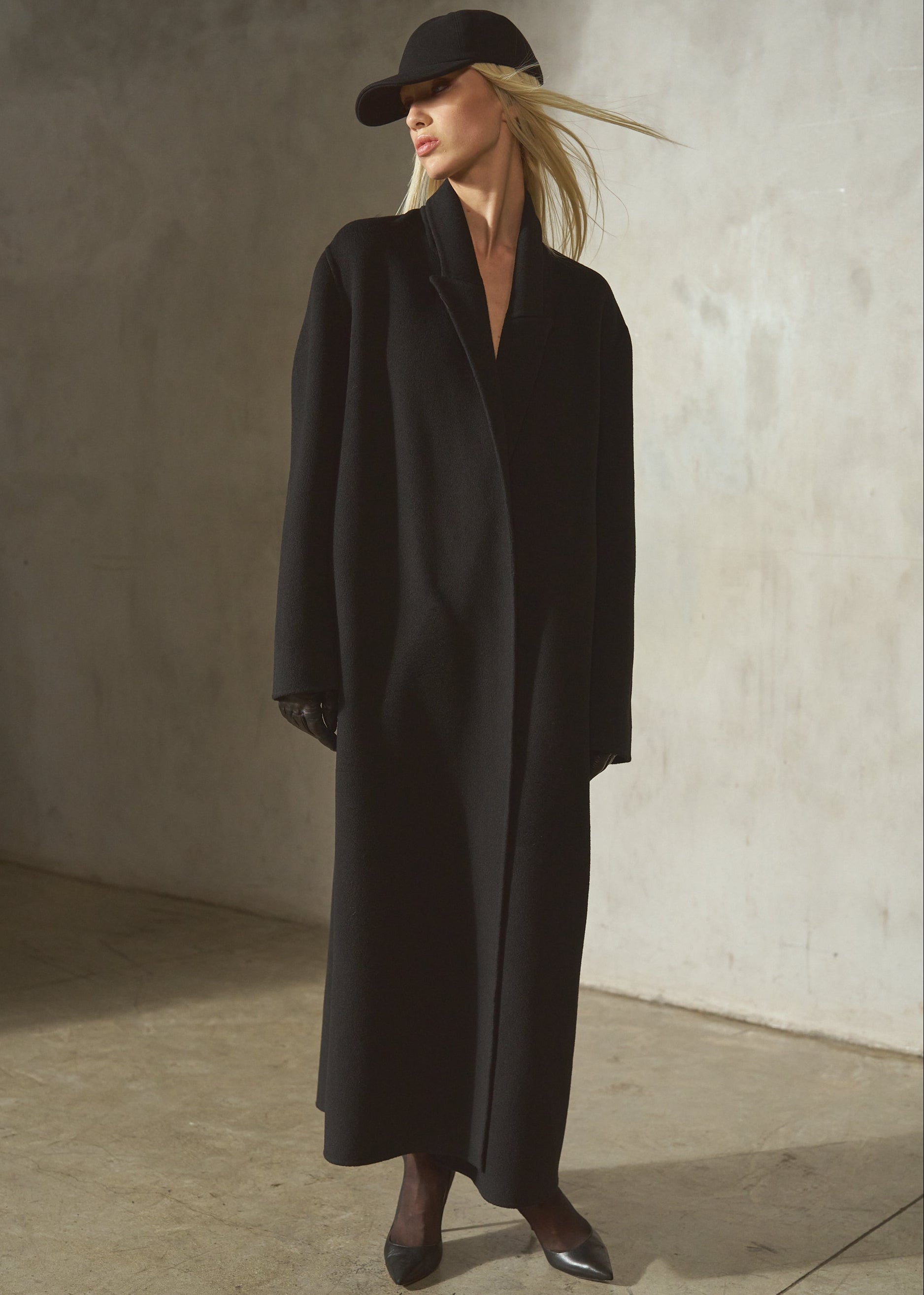 CASHMERE WOOL TOPCOAT - Noir