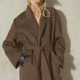 MOHAIR WOOL TOPCOAT - Mocha