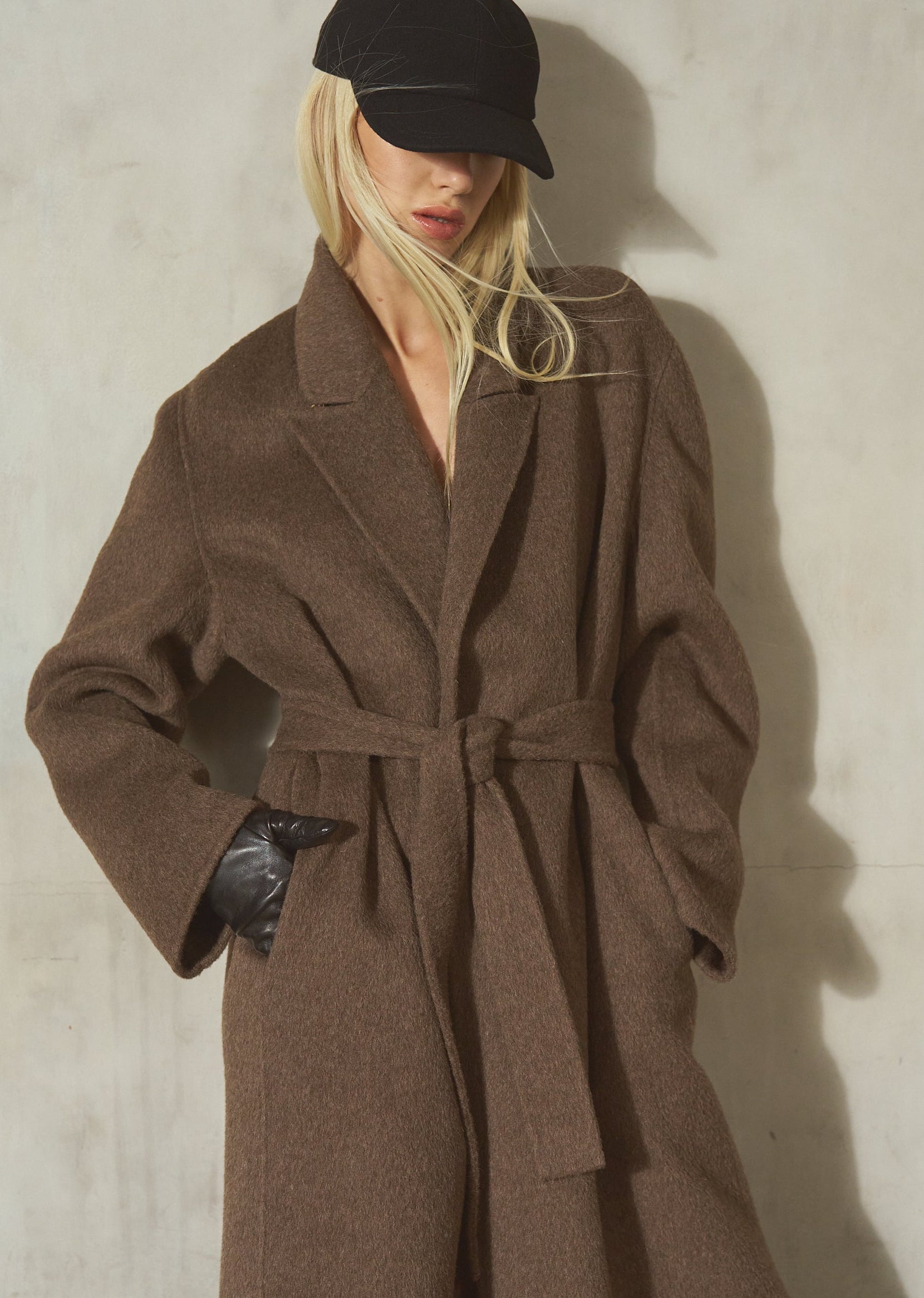 MOHAIR WOOL TOPCOAT - Mocha