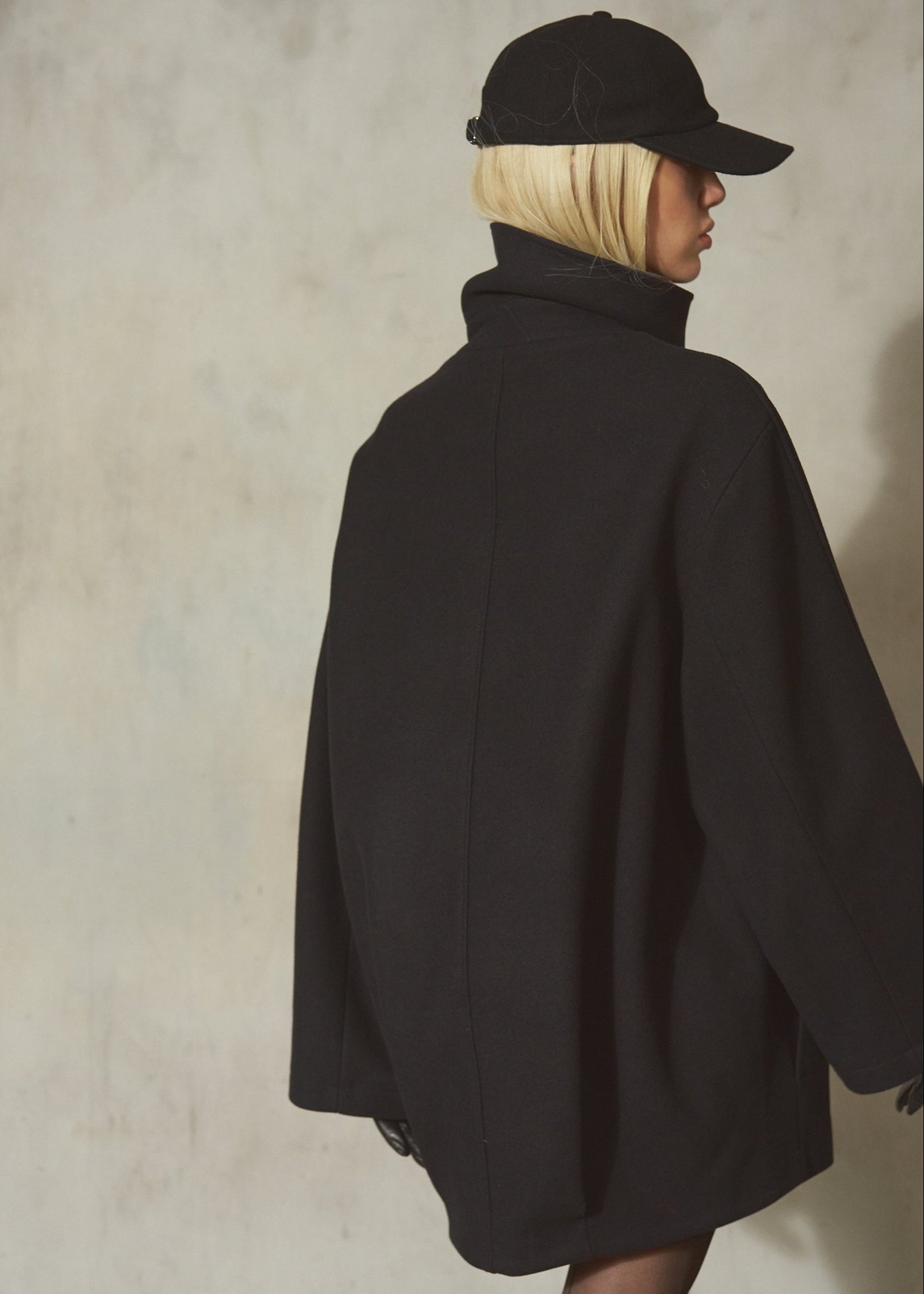ITALIAN WOOL PEACOAT – Noir