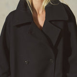 ITALIAN WOOL PEACOAT – Noir