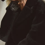 SHEARLING TOPCOAT - Noir