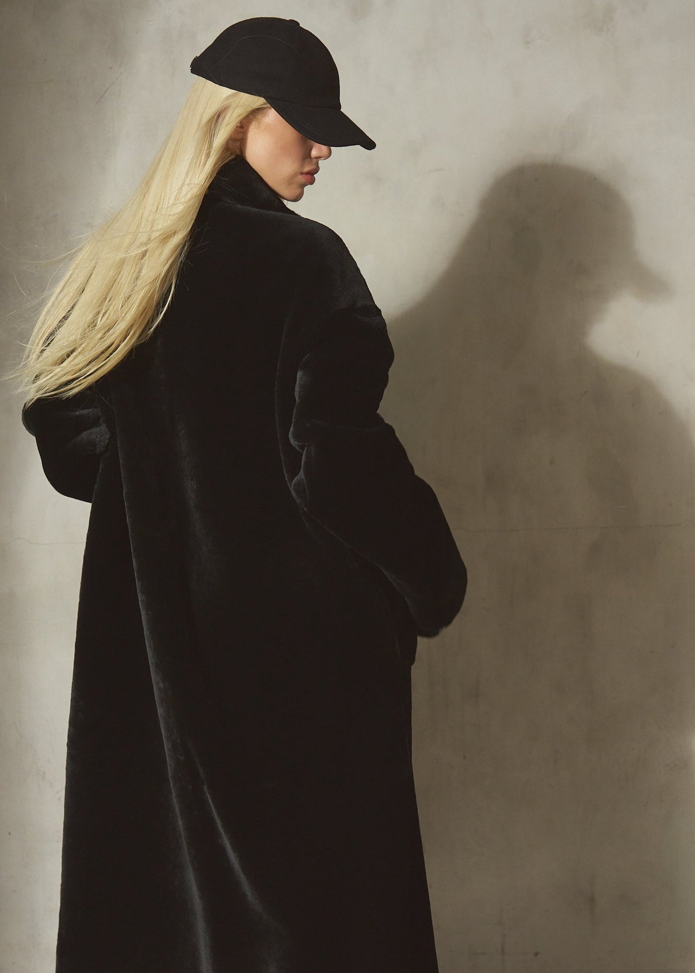 SHEARLING TOPCOAT - Noir