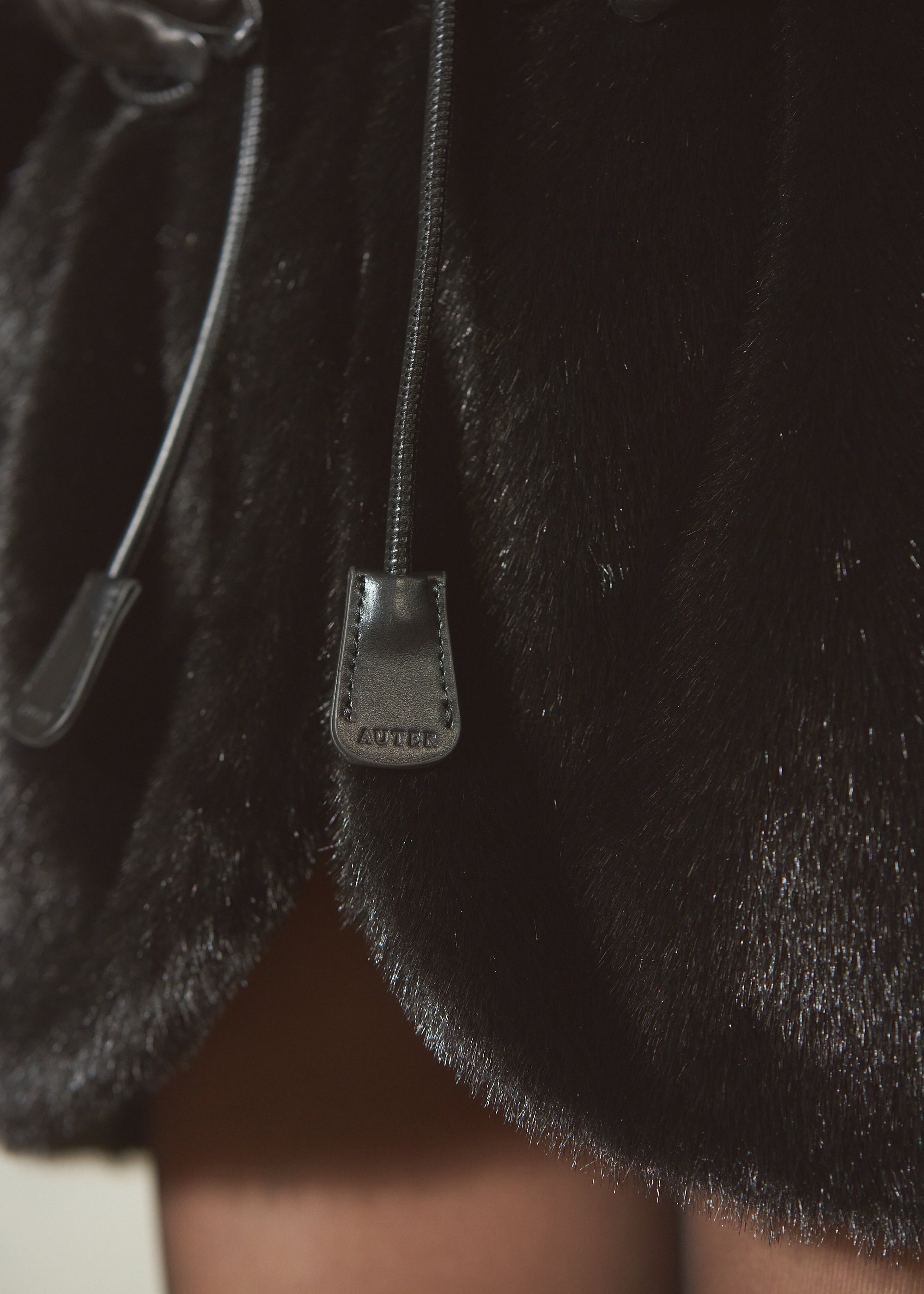 LEATHER COAT BELT - Noir