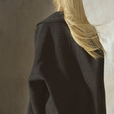 MOHAIR WRAP COAT - Charcoal