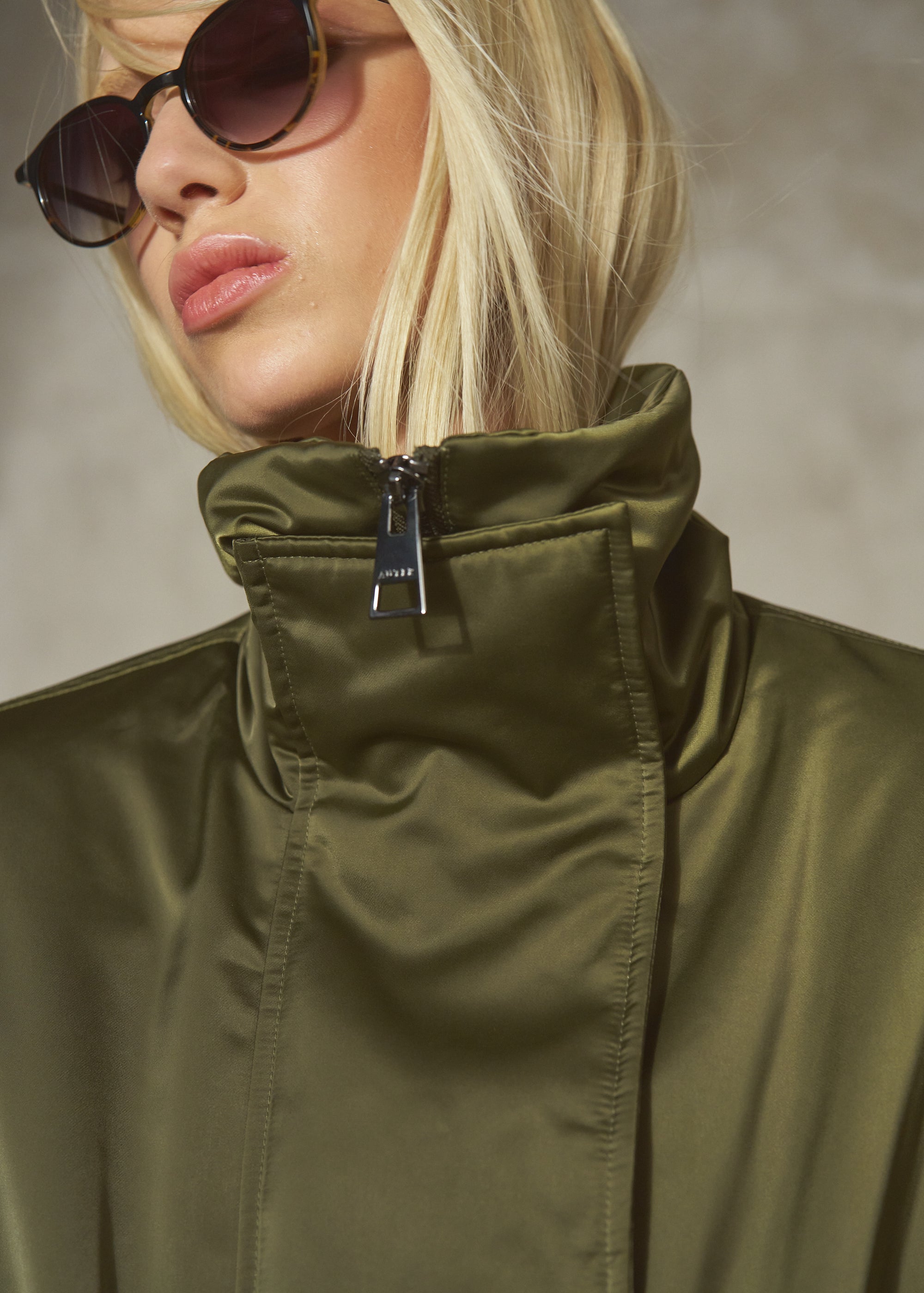 SATEEN BOMBER - Army