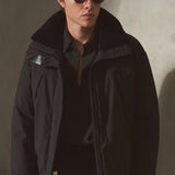 SHEARLING COLLAR TECHNICAL JACKET - Noir
