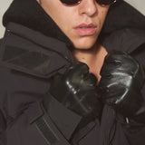 SHEARLING COLLAR TECHNICAL JACKET - Noir