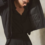 SHEARLING COLLAR TECHNICAL JACKET - Noir