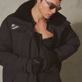 SHEARLING COLLAR TECHNICAL JACKET - Noir
