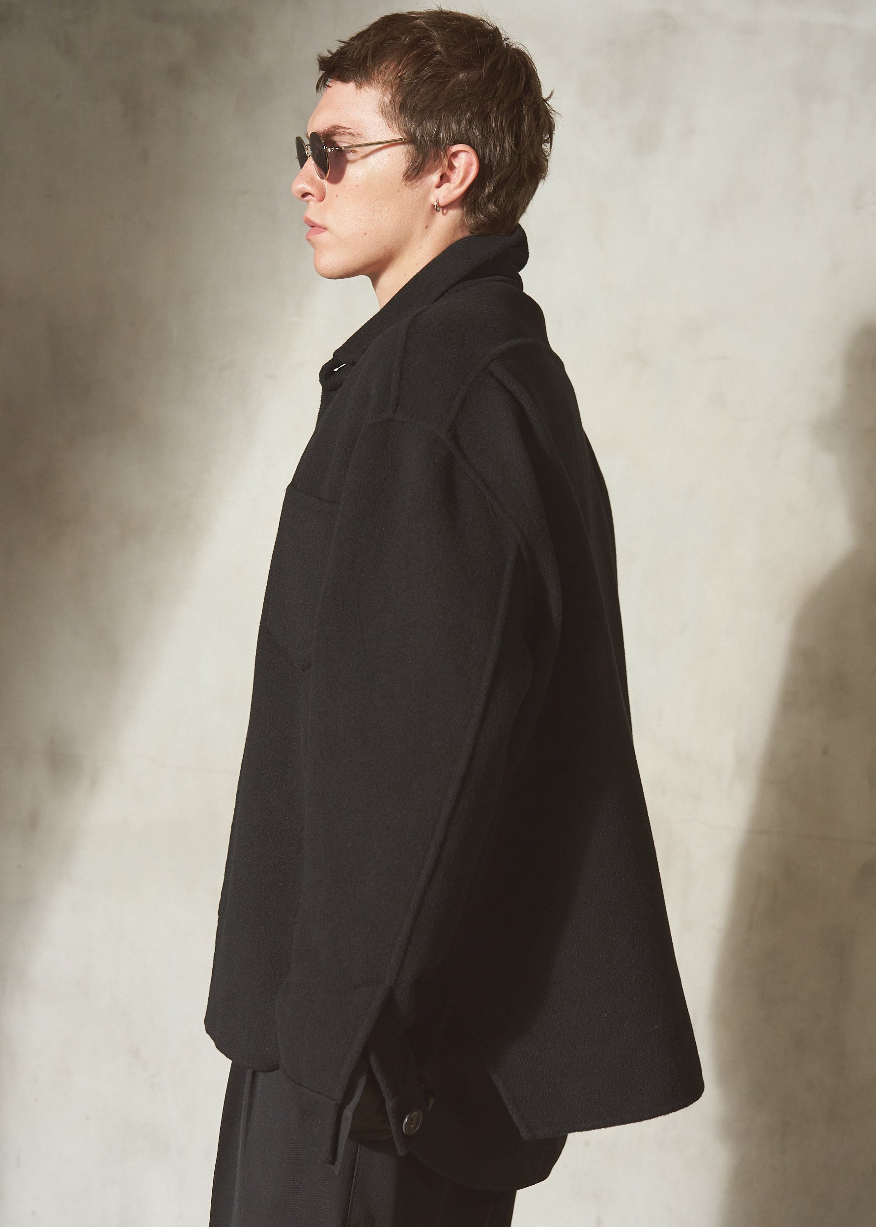 ITALIAN WOOL SHIRT JACKET - Noir