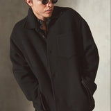 ITALIAN WOOL SHIRT JACKET - Noir