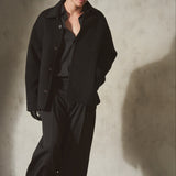 ITALIAN WOOL SHIRT JACKET - Noir
