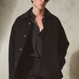 ITALIAN WOOL SHIRT JACKET - Noir
