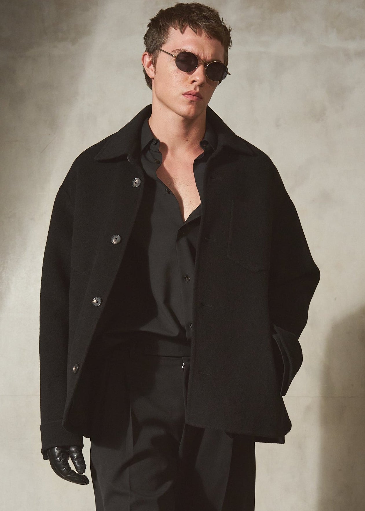 ITALIAN WOOL SHIRT JACKET - Noir