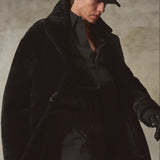SHEARLING TOPCOAT - Noir