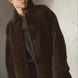 SHEARLING SHIRT JACKET - Espresso