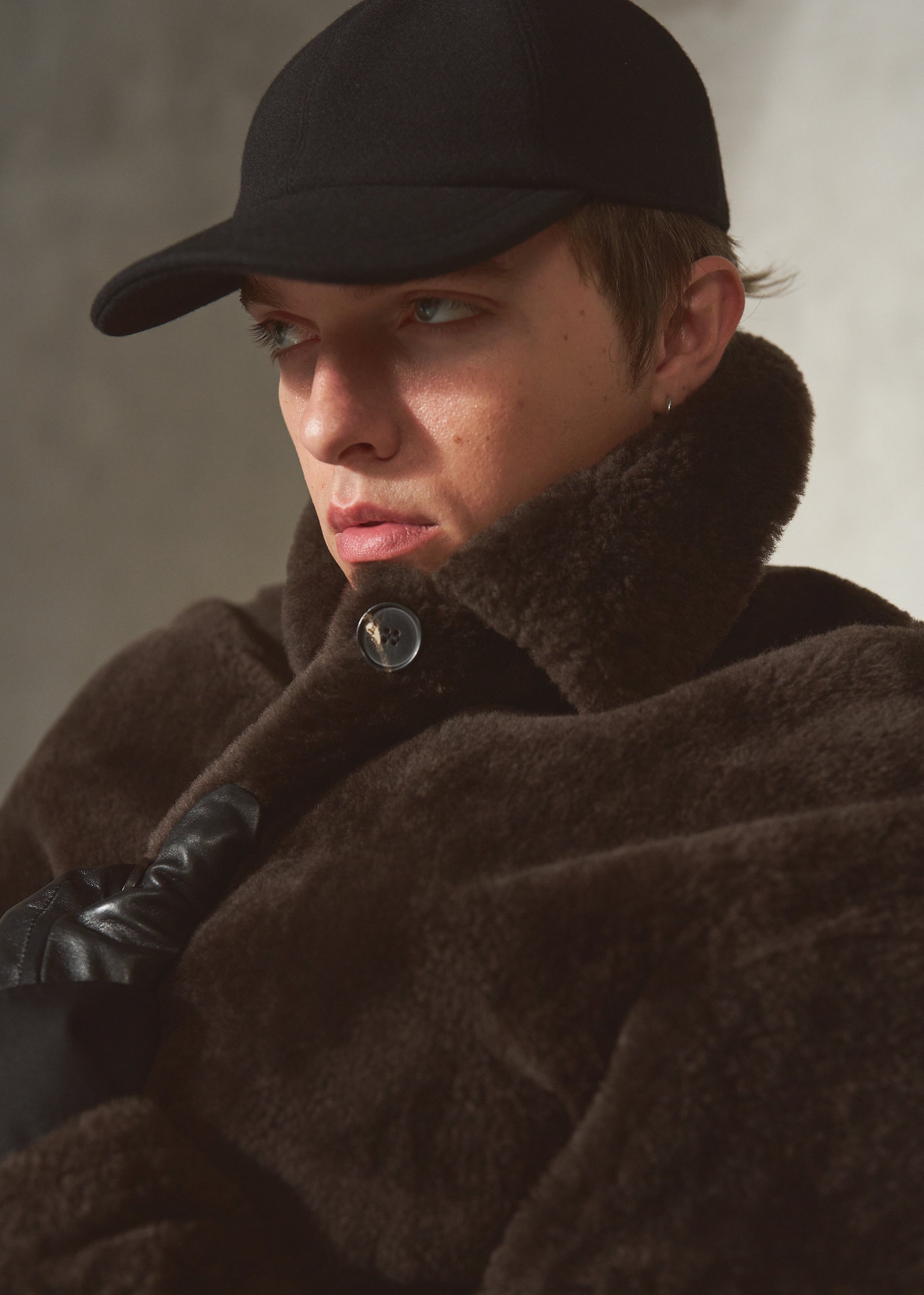 SHEARLING SHIRT JACKET - Espresso