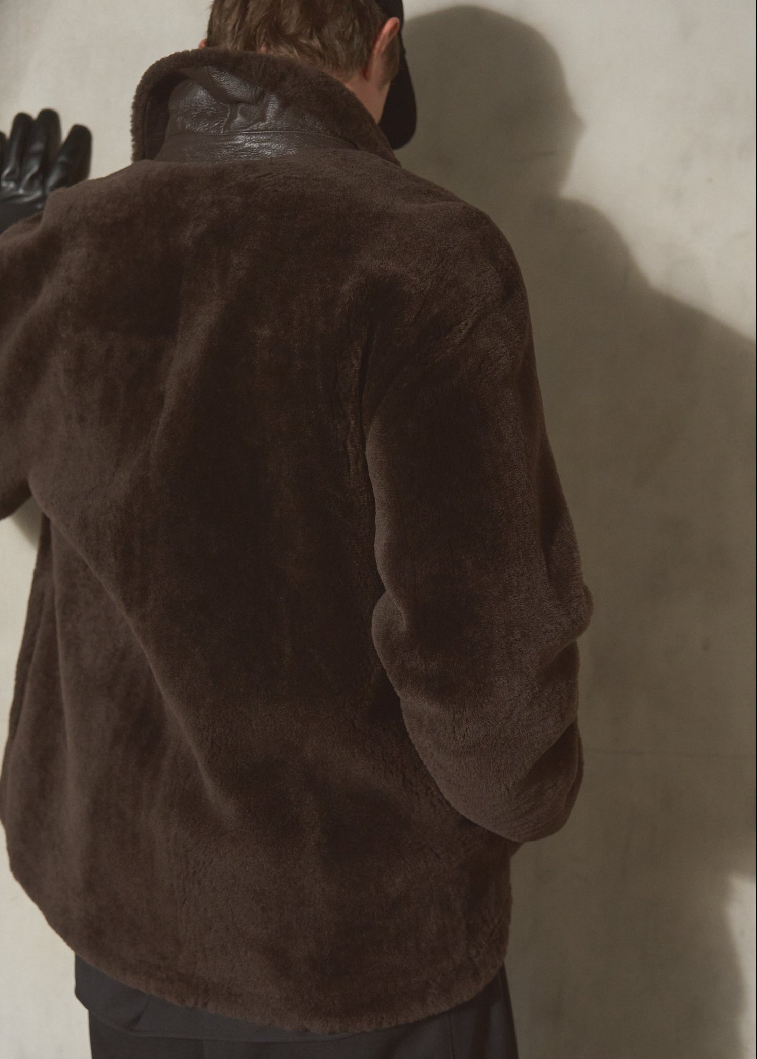SHEARLING SHIRT JACKET - Espresso