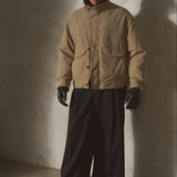 SHEARLING COLLAR BRUSHED JACKET - Sand