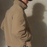 SHEARLING COLLAR BRUSHED JACKET - Sand