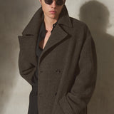 HERRINGBONE BELTED TOPCOAT - Espresso