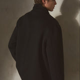CASHMERE WOOL PEACOAT - Noir