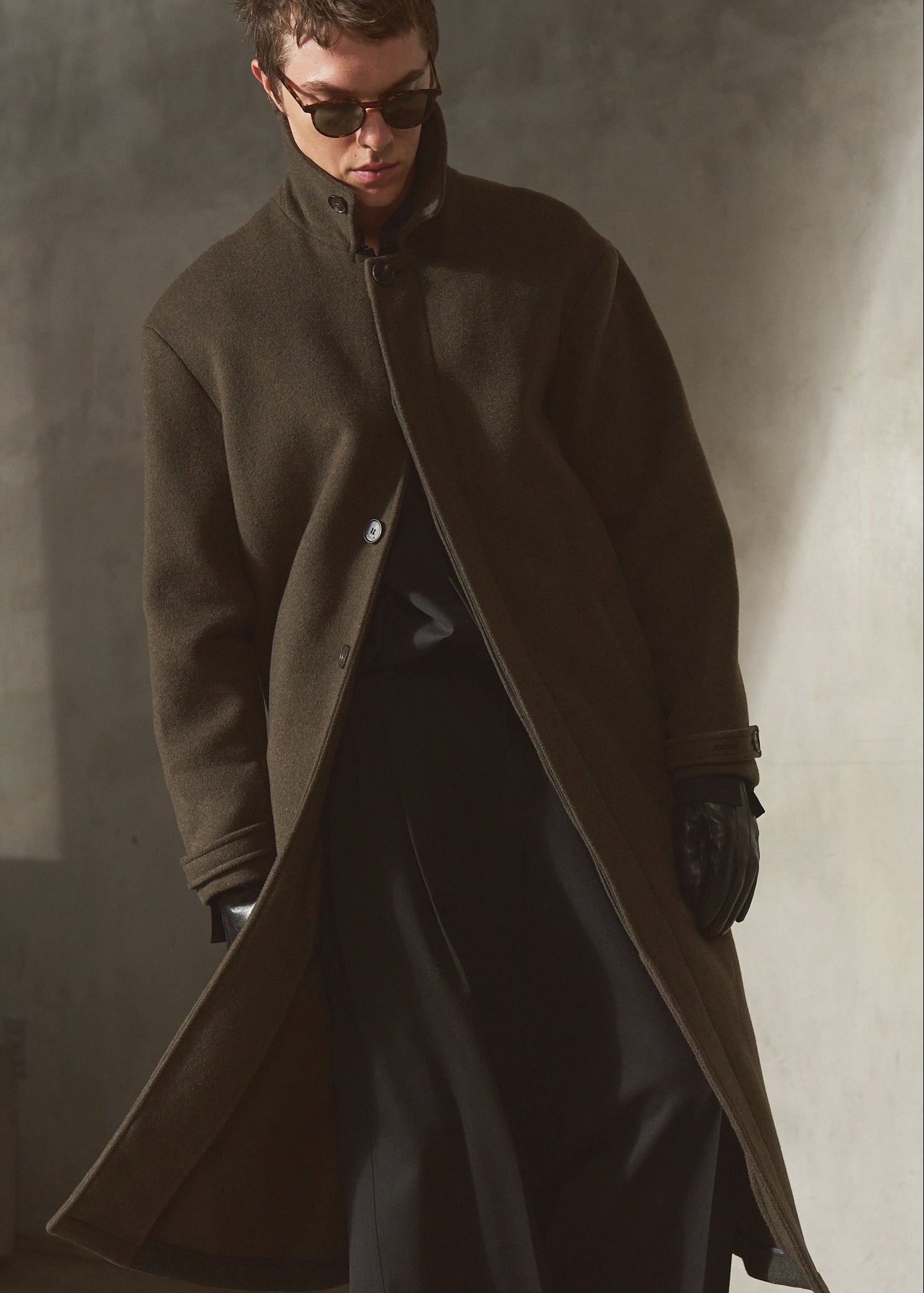 WOOL MAC COAT - Moss