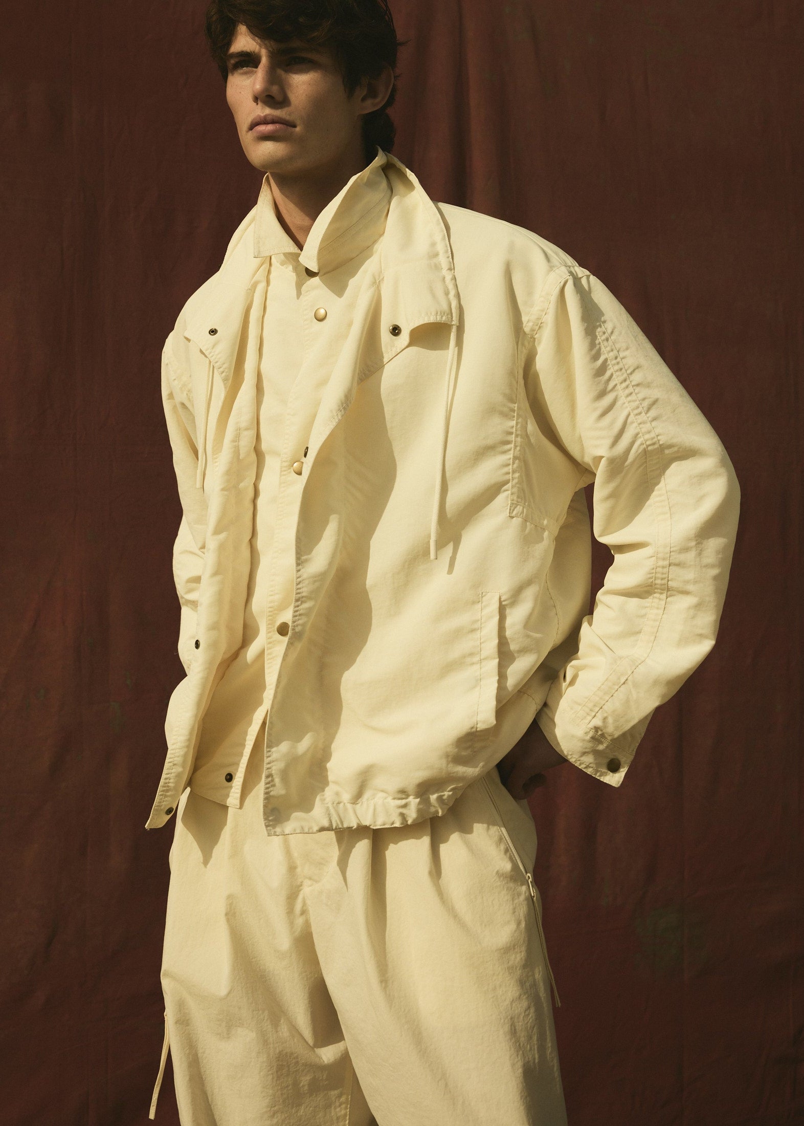 DOUBLE FRONT BOMBER - Cream