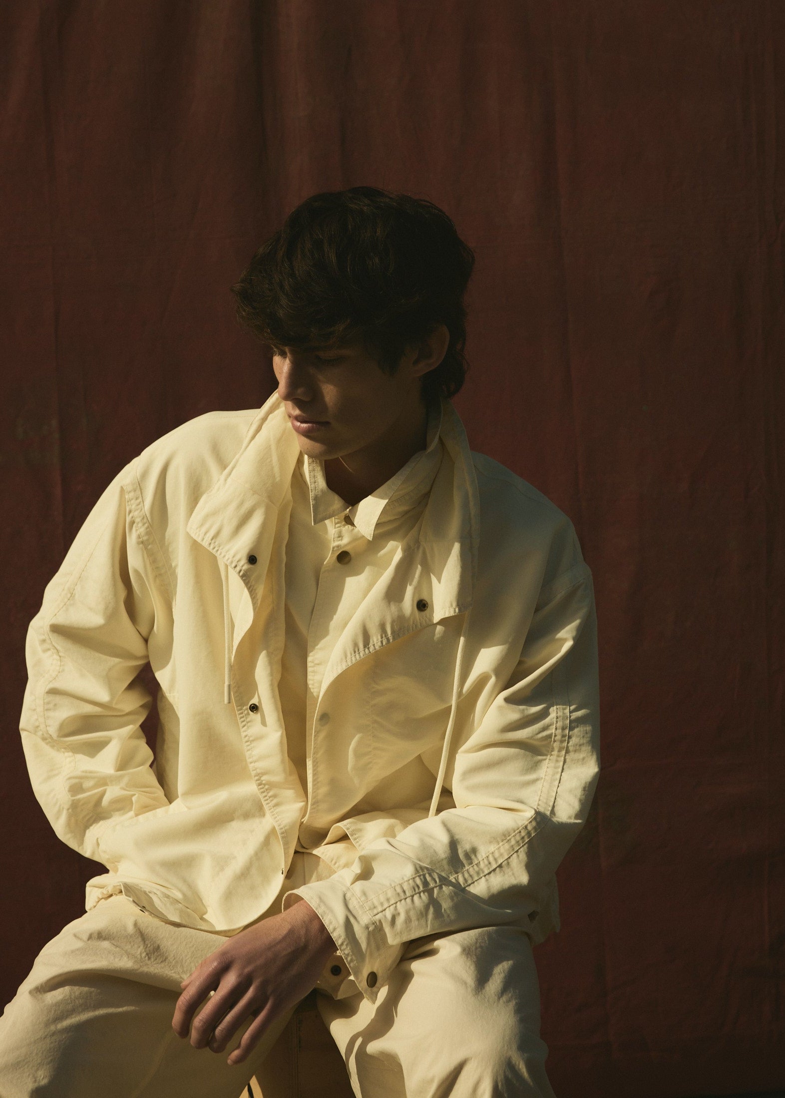 DOUBLE FRONT BOMBER - Cream