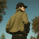 ITALIAN COTTON CROPPED TRENCH - Moss