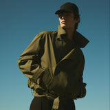 ITALIAN COTTON CROPPED TRENCH - Moss