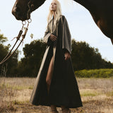 LEATHER CAPE COAT - Dark Espresso