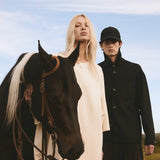 COLLARLESS CASHMERE BELTED COAT - Cream