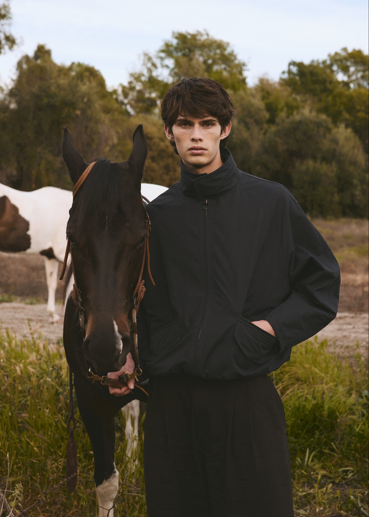 Italian Cotton Zip Bomber in Midnight | AUTER – Auter