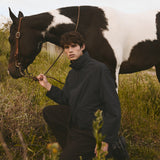 ITALIAN COTTON ZIP BOMBER - Midnight