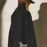 CROPPED WOOL SHIRT JACKET - Noir