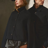 CROPPED WOOL SHIRT JACKET - Noir