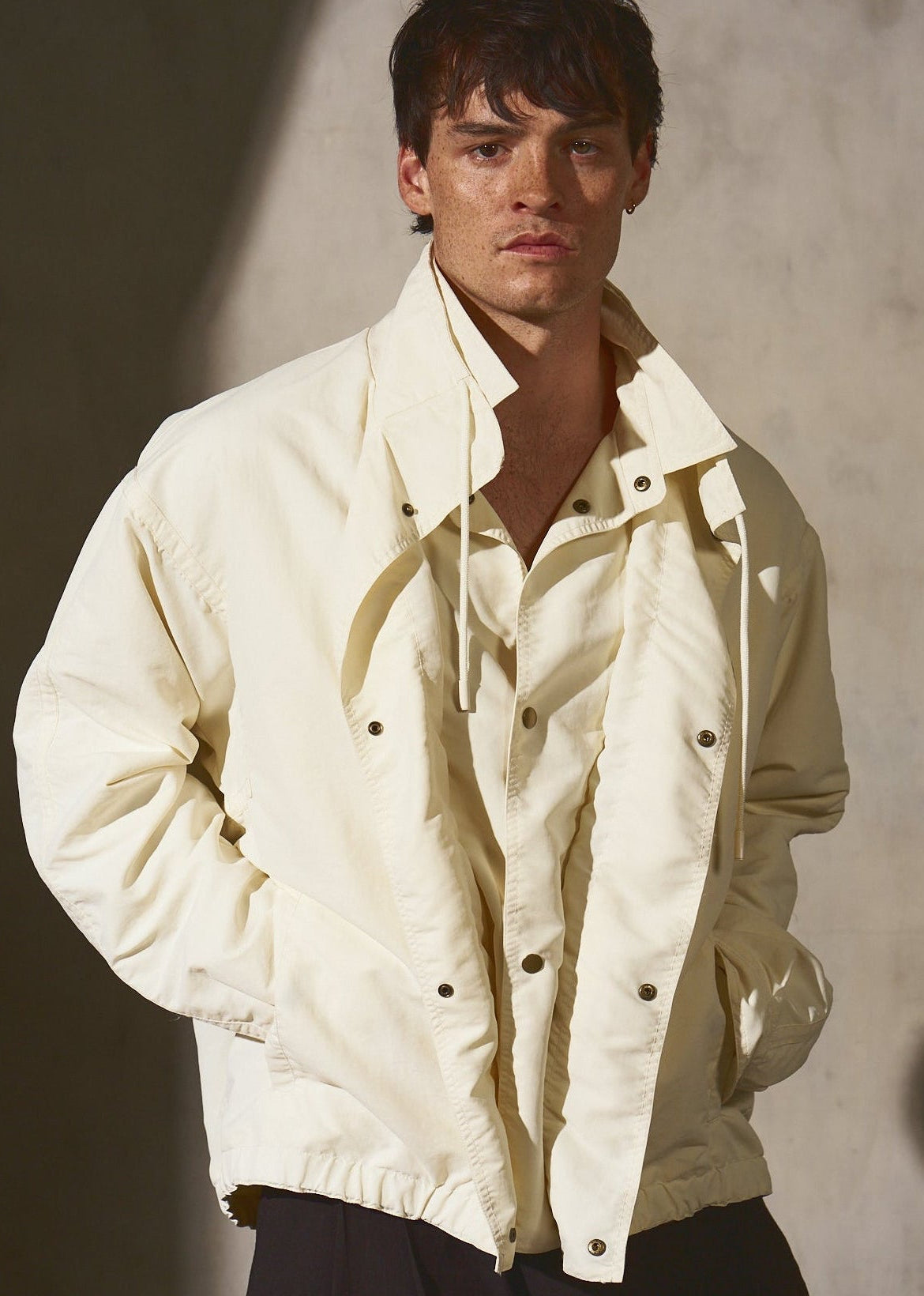 DOUBLE FRONT BOMBER - Cream